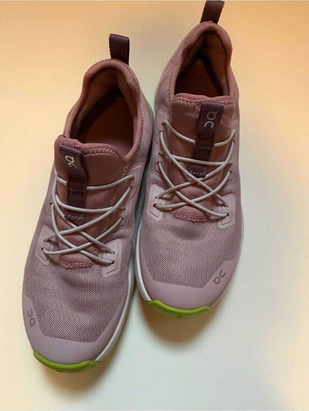 On Cloud Children's Cloudleap Athletic Running Shoes Size K3 Mauve/Kiwi